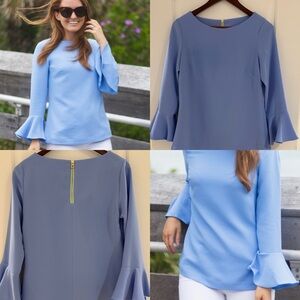 Tuckernuck Sail to Sable Ruffle Sleeve Blouse